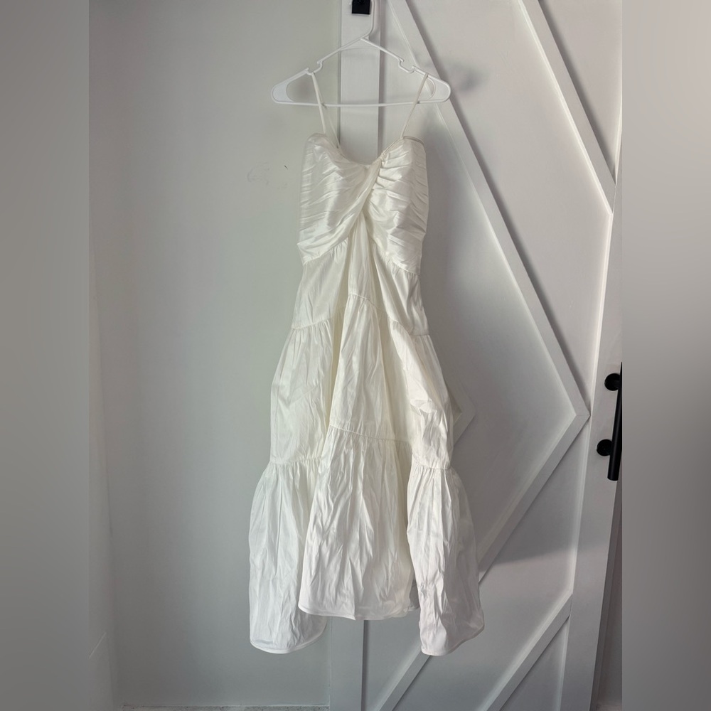 Elegant White Ruched Dress